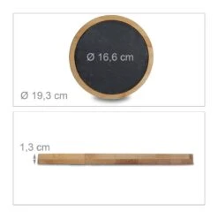 Plateau Rond De Service Bambou Ardoise -ELO Soldes Boutique 0f92fb168dd046bf99bfee6a0862d583