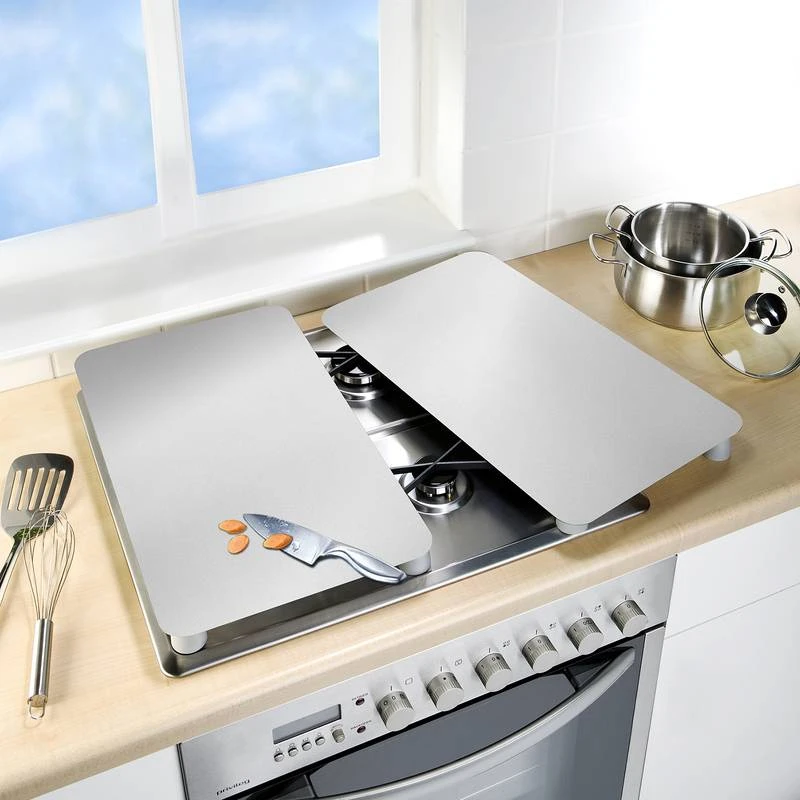 Wenko Couvre-plaques Argent (2 él.) 2 Wenko Couvre-plaques Argent (2 él.) – Image 2