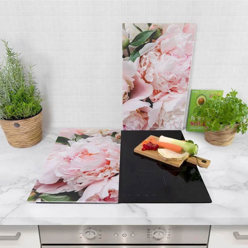 Protège-plaque De Cuisson Pivoines 2 Protège-plaque De Cuisson Pivoines – Image 2