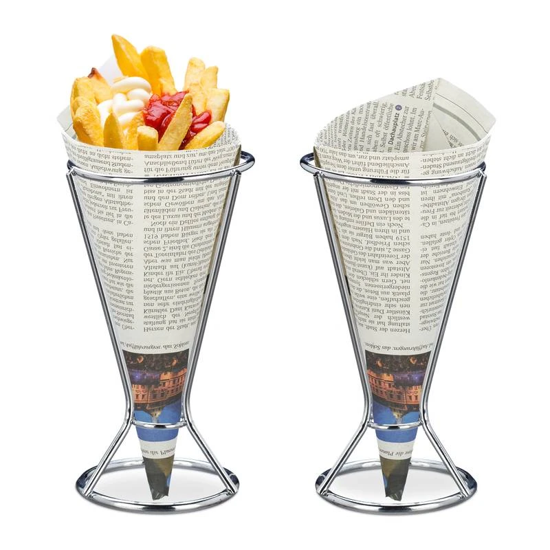 Support Cornet De Frites Lot De 2 Inox 1 Support Cornet De Frites Lot De 2 Inox