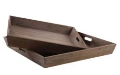 Plateaux Carrés En Bois (Lot De 2)