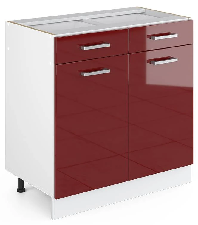 Meuble Bas R-Line 80cm Bordeaux /blanc 1 Meuble Bas R-Line 80cm Bordeaux /blanc
