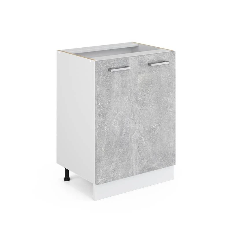 Meuble Bas R-Line 60cm Béton/blanc 1 Meuble Bas R-Line 60cm Béton/blanc