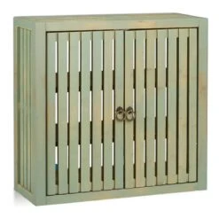 Placard Mural Vintage En Bambou Vert