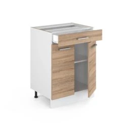 Meuble Bas R-Line 60cm Sonoma/blanc 7 Meuble Bas R-Line 60cm Sonoma/blanc -ELO Soldes Boutique 452484c8f958477593314960f55dfb21