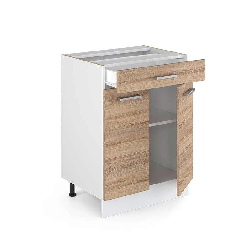 Meuble Bas R-Line 60cm Sonoma/blanc 3 Meuble Bas R-Line 60cm Sonoma/blanc – Image 3