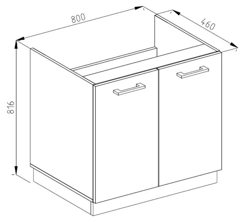 Meuble Sous évier R-Line 80cm 4 Meuble Sous évier R-Line 80cm – Image 4