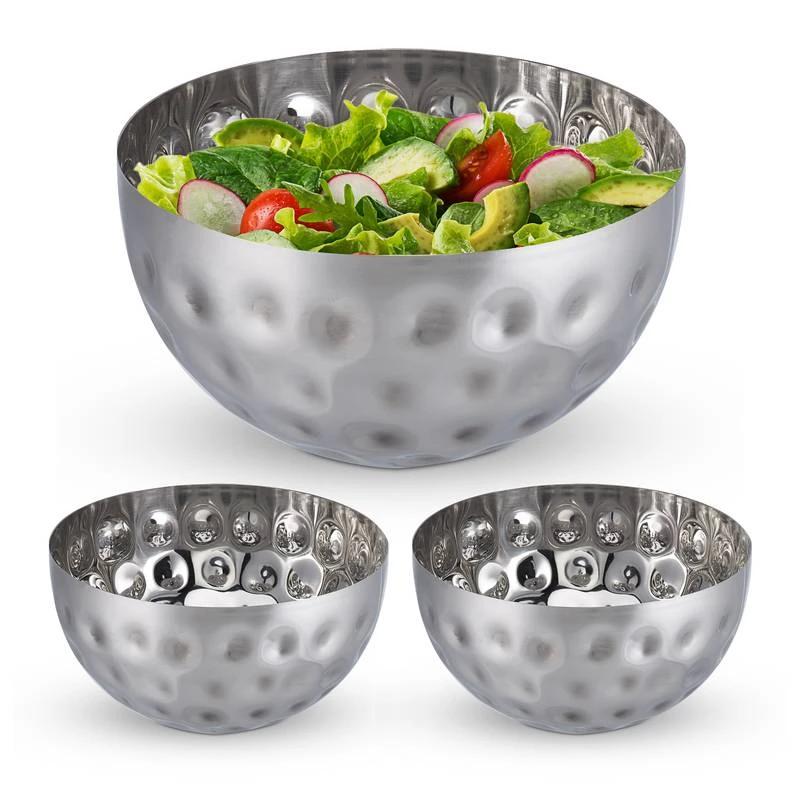 3x Saladiers Argentés Ø 20 Cm 1 3x Saladiers Argentés Ø 20 Cm