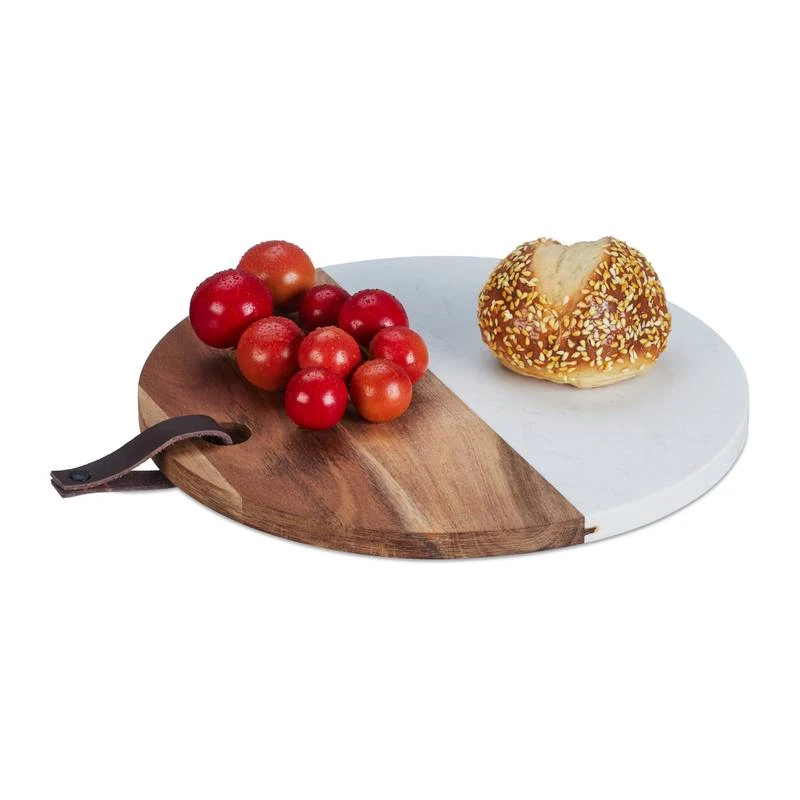 Planche à Découper Ronde Bois & Marbre 1 Planche à Découper Ronde Bois & Marbre