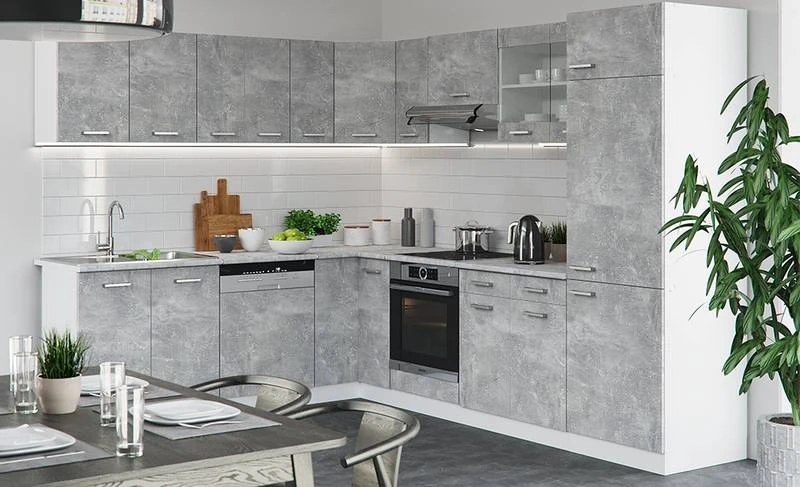 Meuble Haut R-Line 30cm Béton/blanc 2 Meuble Haut R-Line 30cm Béton/blanc – Image 2