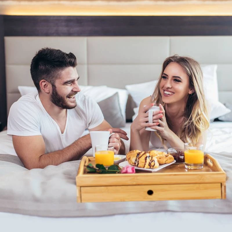 Plateau De Service En Bambou Avec Tiroir 2 Plateau De Service En Bambou Avec Tiroir – Image 2