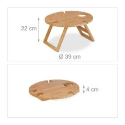 Mini-table Portative Ronde En Bambou -ELO Soldes Boutique 7605fc8165594ce397697aeb2e80a30e