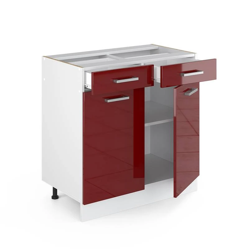 Meuble Bas R-Line 80cm Bordeaux /blanc 3 Meuble Bas R-Line 80cm Bordeaux /blanc – Image 3