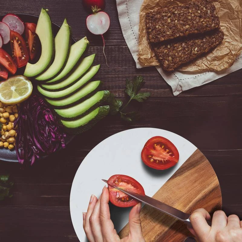 Planche à Découper Ronde Bois & Marbre 4 Planche à Découper Ronde Bois & Marbre – Image 4