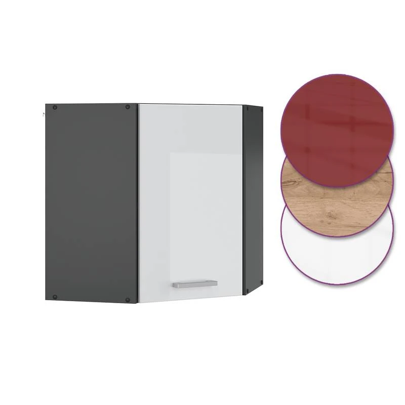 Meuble Haut D'angle R-Line 57cm Bordeaux 7 Meuble Haut D'angle R-Line 57cm Bordeaux â Image 7