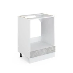 Meuble Bas Four R-Line 60cm Béton/blanc