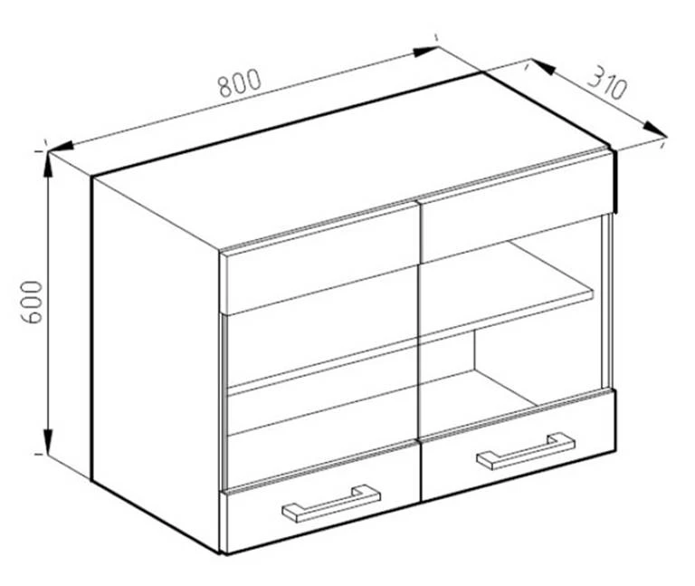 Meuble Haut Vitré R-Line 80cm 8 Meuble Haut Vitré R-Line 80cm – Image 8