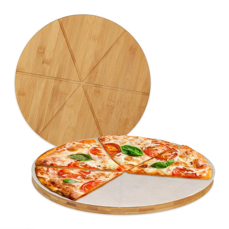 Planche Pizza En Bambou En Lot De 2 1 Planche Pizza En Bambou En Lot De 2
