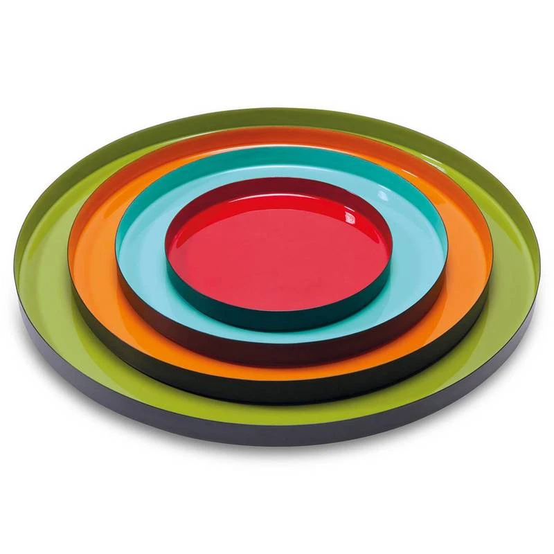 Lot De 4 Plateaux En Métal Laqué 1 Lot De 4 Plateaux En Métal Laqué