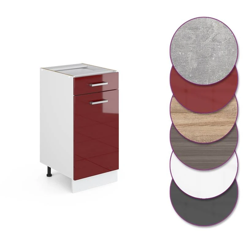 Meuble Bas R-Line 40cm Bordeaux 4 Meuble Bas R-Line 40cm Bordeaux – Image 4