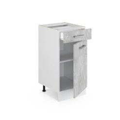 Meuble Bas R-Line 40cm Béton/blanc -ELO Soldes Boutique a5050ac8b63f417f91003fa3eddded96