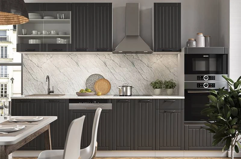 Meuble Haut Vitré Fame Anthracite 2 Meuble Haut Vitré Fame Anthracite – Image 2