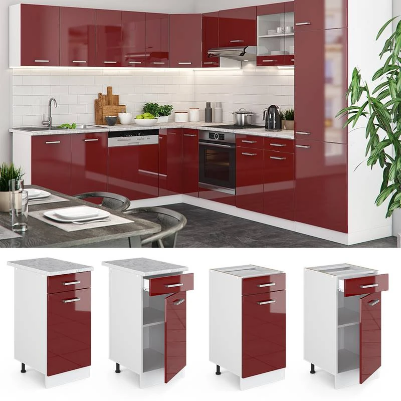 Meuble Bas R-Line 40cm Bordeaux 2 Meuble Bas R-Line 40cm Bordeaux – Image 2