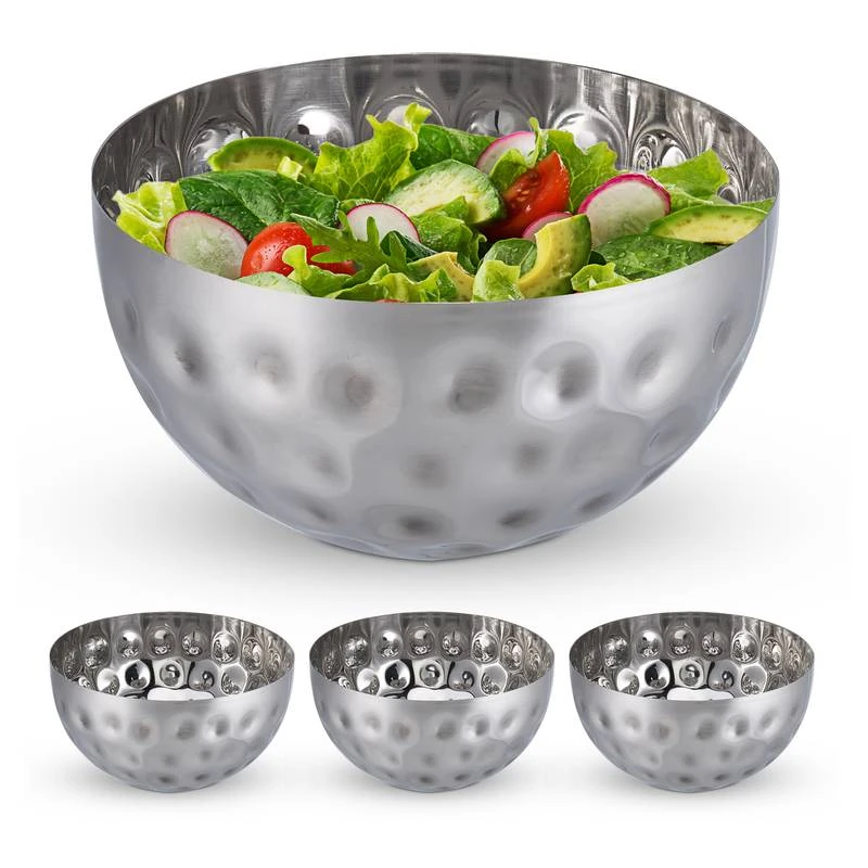 4x Saladiers Argentés Ø 20 Cm 1 4x Saladiers Argentés Ø 20 Cm