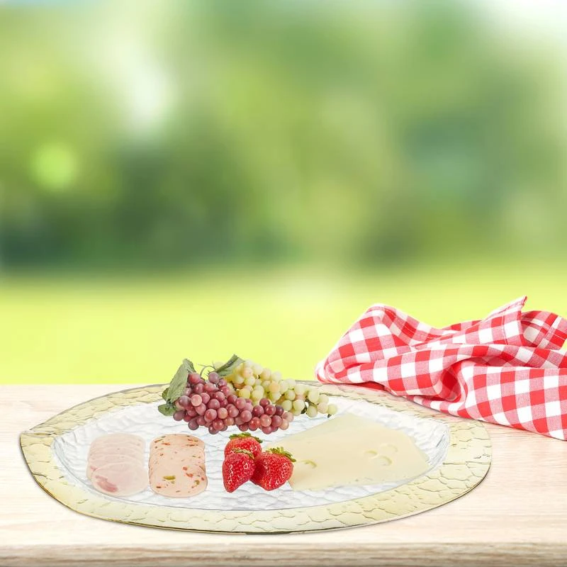 Plat De Service Ovale Avec Bord Doré 2 Plat De Service Ovale Avec Bord Doré – Image 2