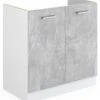 Meuble Sous évier R-Line Béton/blanc