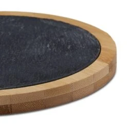 Plateau Rond De Service Bambou Ardoise -ELO Soldes Boutique b21430a020304d9e9abd7228397c1f00