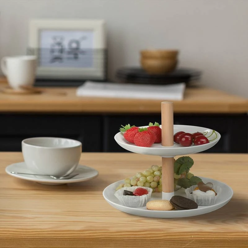 Serviteur à Gâteaux En Plastique & Bois 2 Serviteur à Gâteaux En Plastique & Bois – Image 2