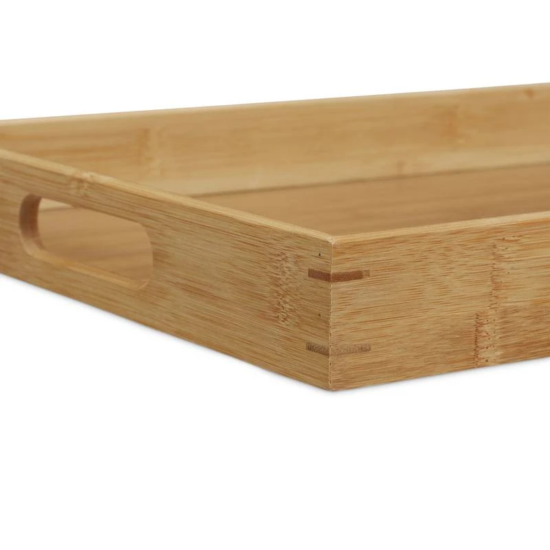 Plateau De Service Bambou Lot De 2 Bois 6 Plateau De Service Bambou Lot De 2 Bois – Image 6