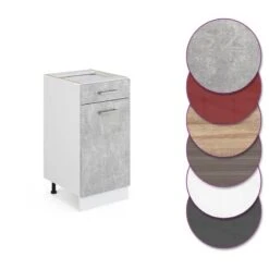 Meuble Bas R-Line 40cm Béton/blanc -ELO Soldes Boutique be8263faf41e4070b331386f3133dc81