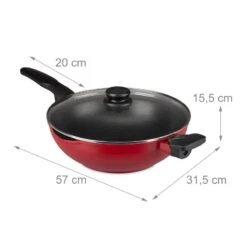 Poêle Wok Rouge Avec Couvercle -ELO Soldes Boutique cbf35c2ce92a40a7be82356335f49090