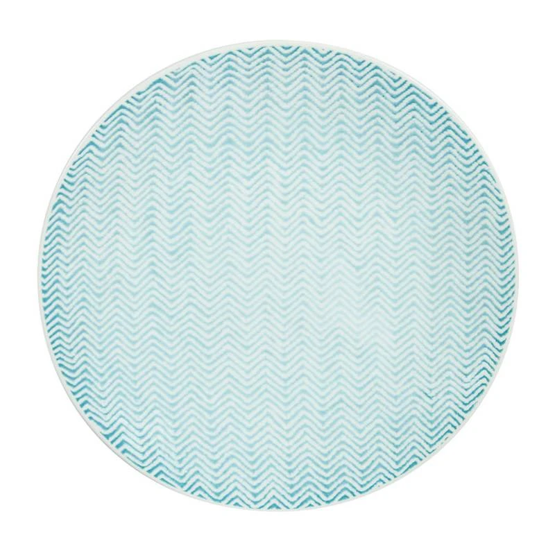 Assiette à Dessert Chevron Turquoise X6 1 Assiette à Dessert Chevron Turquoise X6