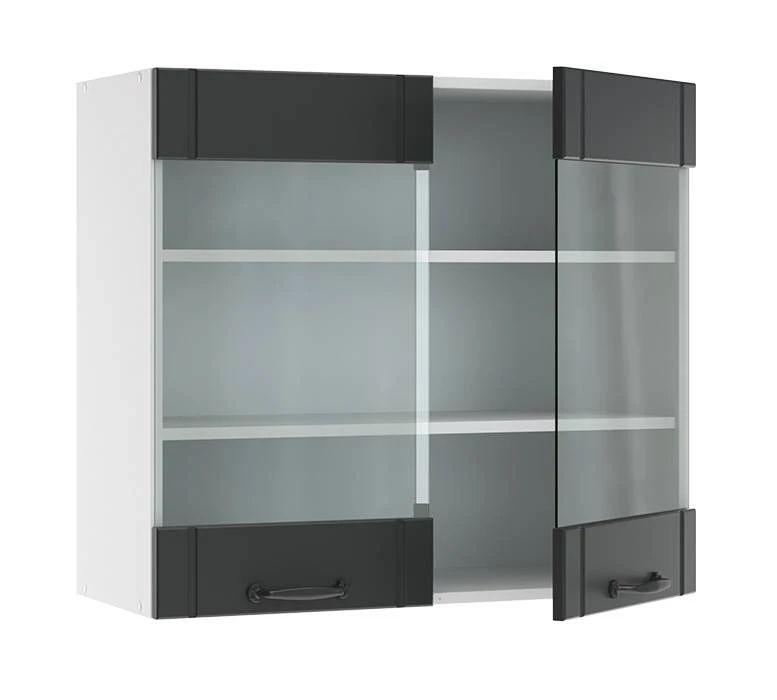 Meuble Haut Vitré Fame Antracite 3 Meuble Haut Vitré Fame Antracite – Image 3