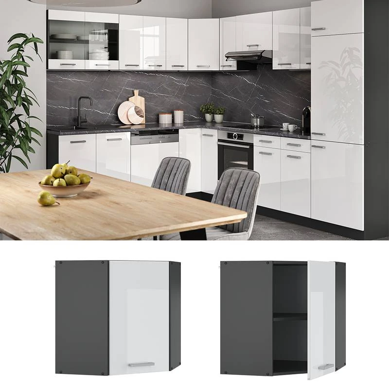 Meuble Haut D'angle R-Line 57cm Bordeaux 5 Meuble Haut D'angle R-Line 57cm Bordeaux â Image 5