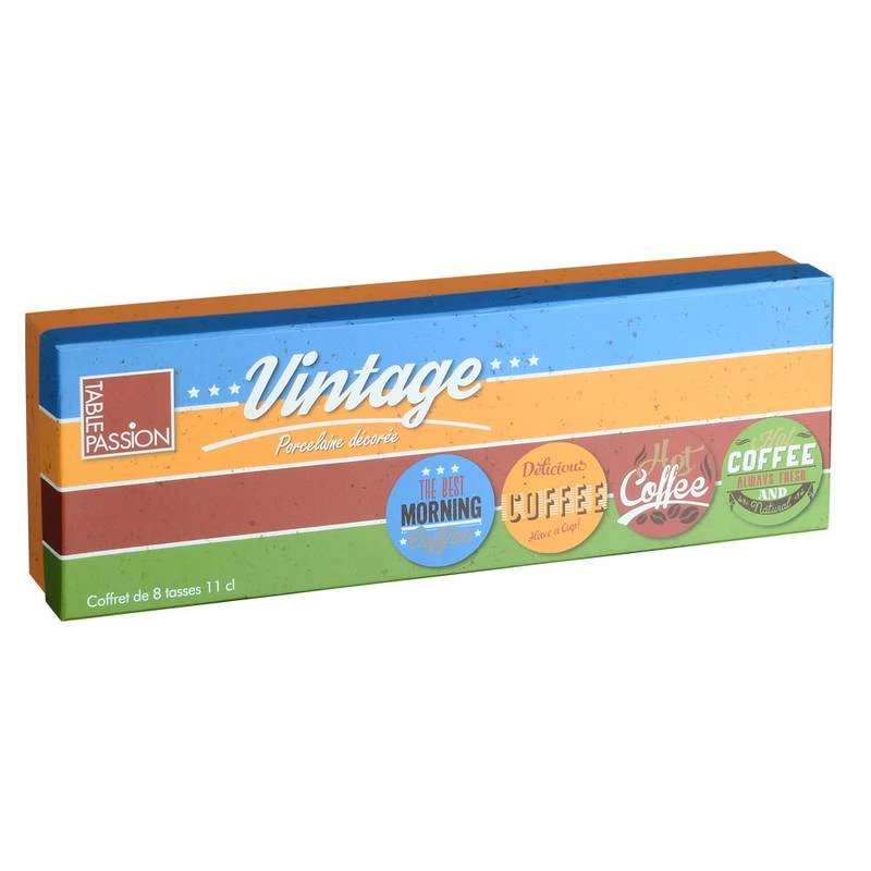 Coffret 8 Tasses Vintage 2 Coffret 8 Tasses Vintage – Image 2